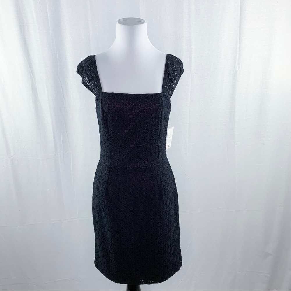 Fleet Collection Emily lace dress in black & purple NWT